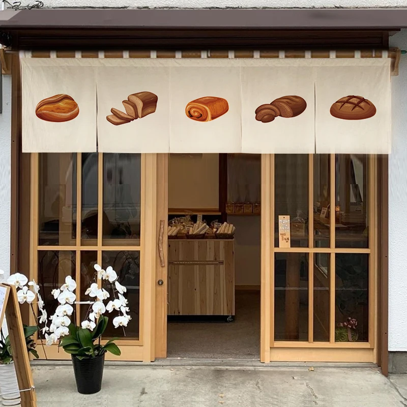 Bakery Dessert Shop Hanging Short Curtain Partition Baking Shop Signboard Coffee Bread Shop Decor Half Curtain Triangle Flag