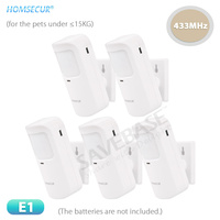 5Pcs E1 Wireless Pet-Immune Friendly PIR Motion Sensor Detector (for Pet≤15KG) For HOMSECUR 433MHz 4G Tuya WiFi Home Burglar
