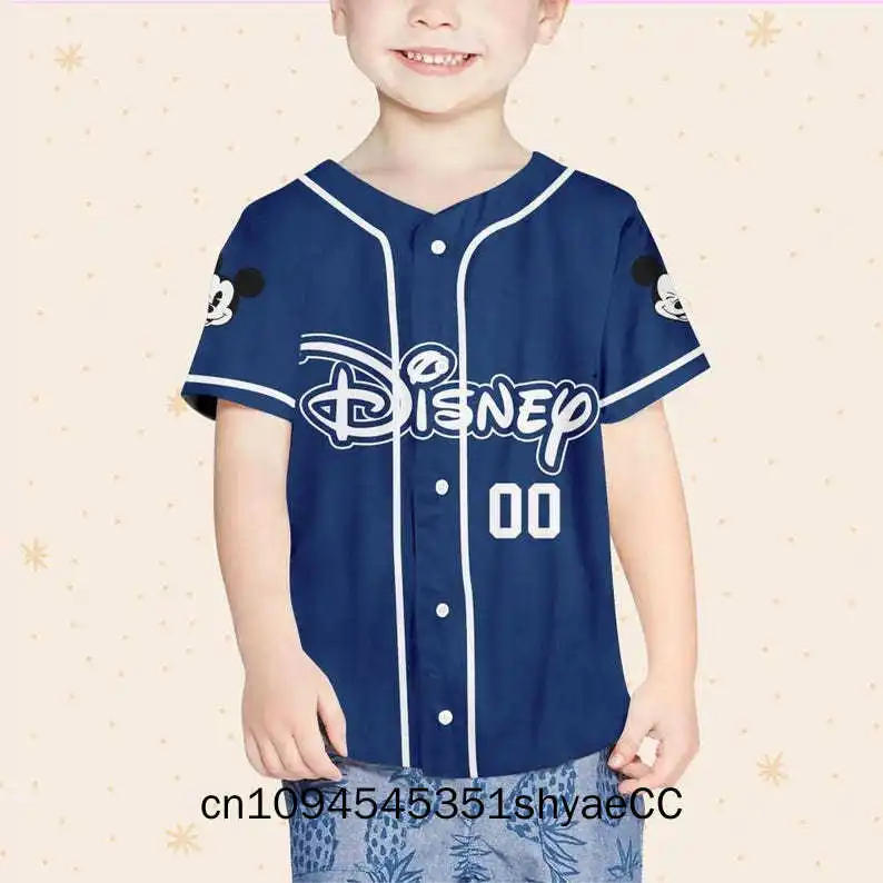 Personalize Disney Simple Awesome Blue Navy, Custom Kid Youth Adult Baseball Family Team Jersey, Disneyland Cute Birthday Gift
