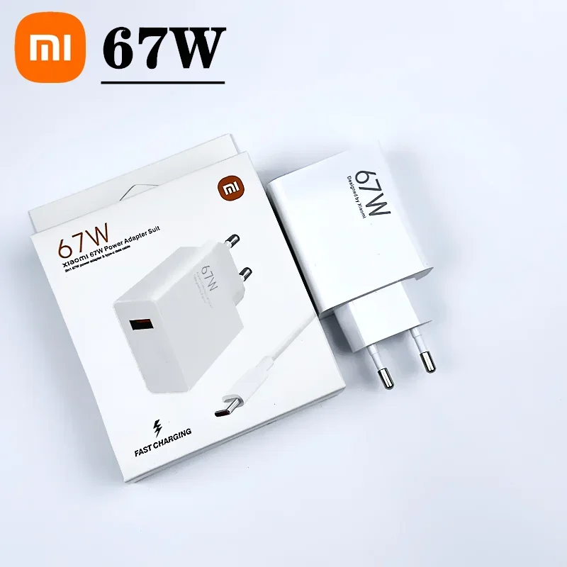 

Оригинальное зарядное устройство Xiaomi 67 Вт, турбо-зарядка, блок питания европейского стандарта, быстрая зарядка, кабель Usb Type-C для Redmi Note 11, 12, 13 Pro, Mi 13 Lite