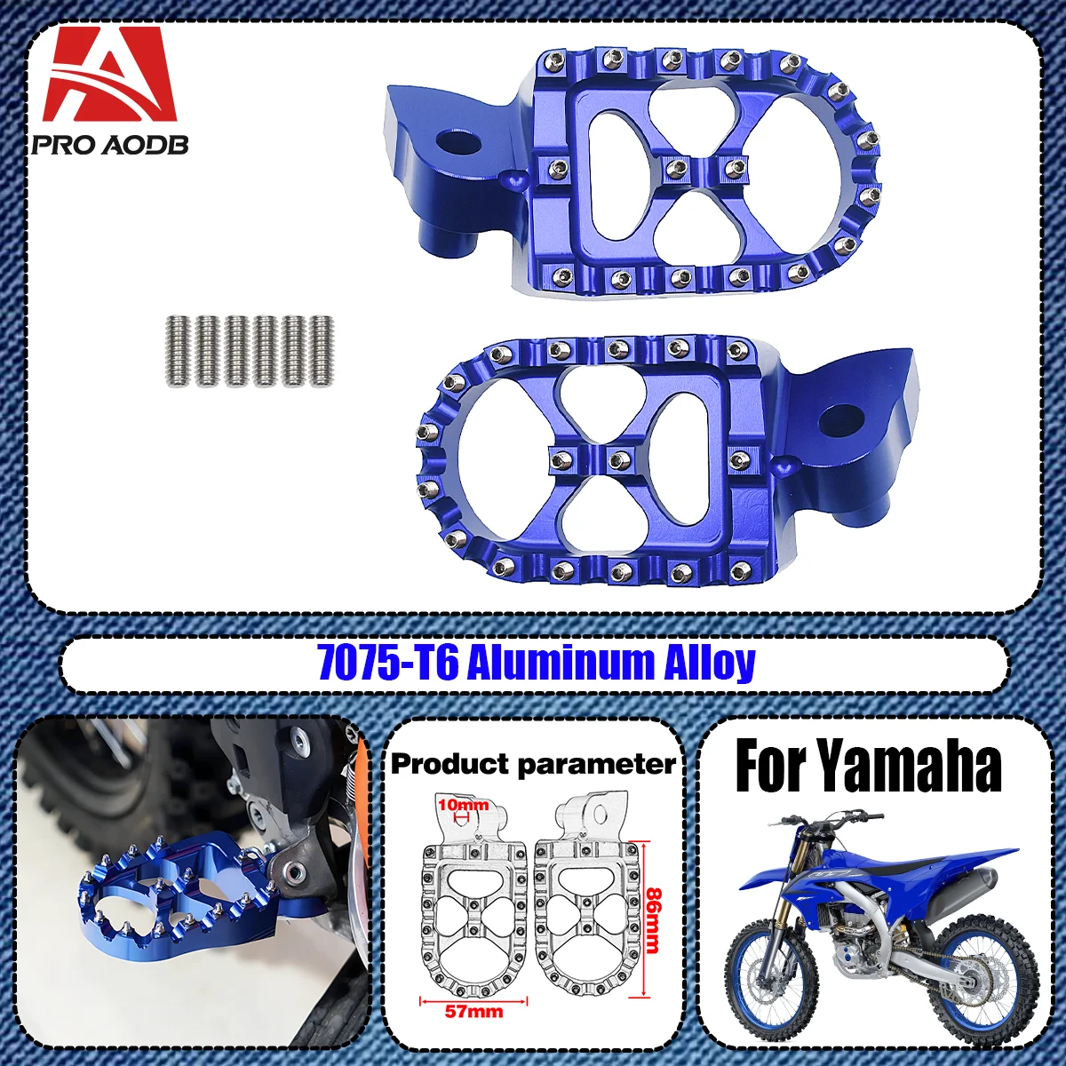 

Motorcycle Footrests Footpegs Foot Rests Pegs Pedals For Yamaha WR250F 450F 2001-2023 YZ65 85 125X 250F 250X 250FX 450F 450FX