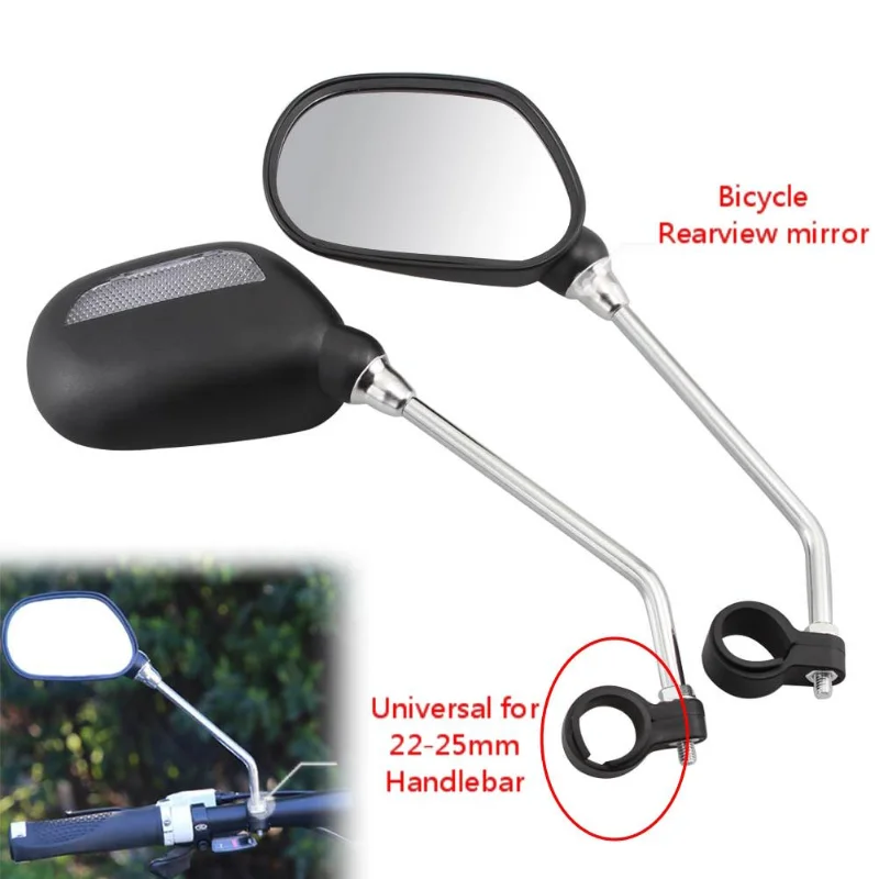 2pcs Bicycle Rearview Mirror Reflector Angle Adjustable Left Right Mirrors Outdoor Safety Riding Bicycle Handle Rearview Mirror