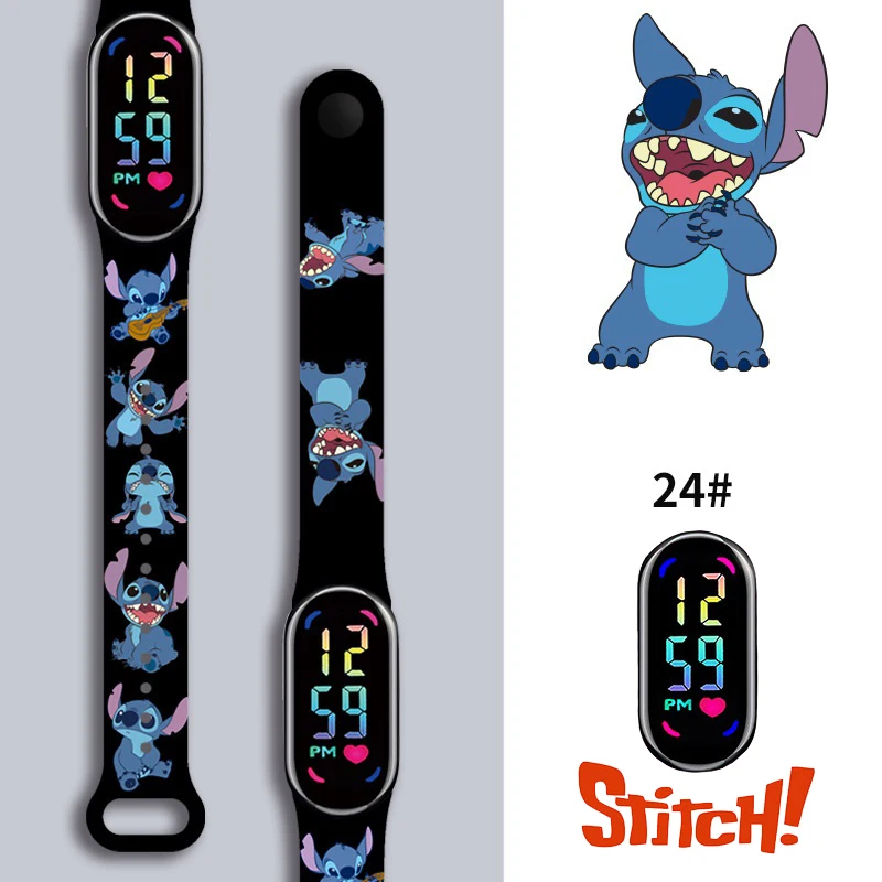 

Disney Stitch Children Watches Girls Waterproof Sport Touch Screen Watch for Women Waterproof Digital Clock Bracelet Gifts