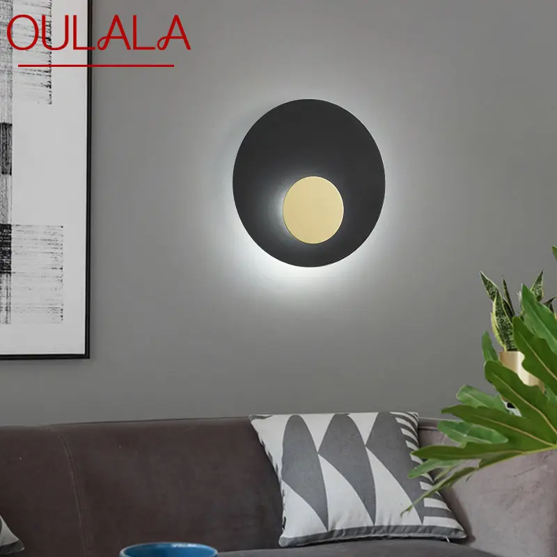 

OULALA Modern LED Wall Lamp Interior Creative Simple Black Sconce Lights for Decor Home Living Room Bedroom Corridor