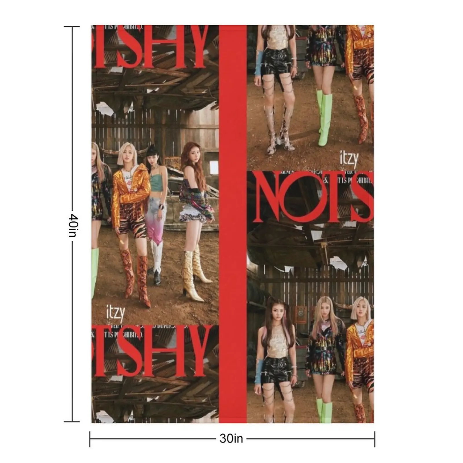 ITZY Not Shy Fans Everywhere, gift for girlfriend or boyfriend Throw Blanket Fashion Sofas Large Soft Plush Plaid Blankets