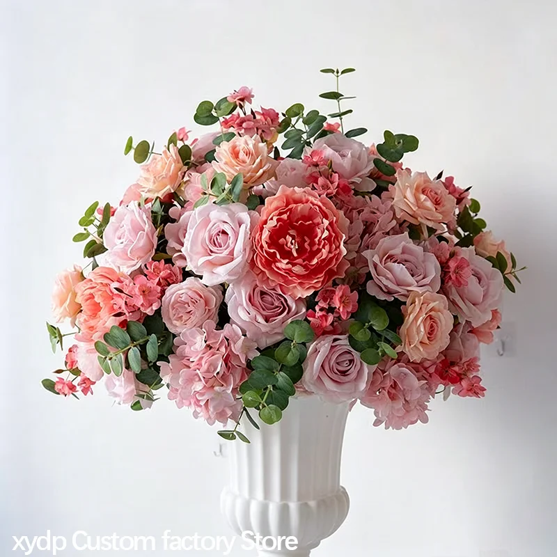 30/40/50cm Weiß/Rot/Rosa Künstliche Tischdekoration Blumenball Seiden-Römerblumentopf Hochzeitsdekoration Wegweiser Fotografie Pro – Detail 2