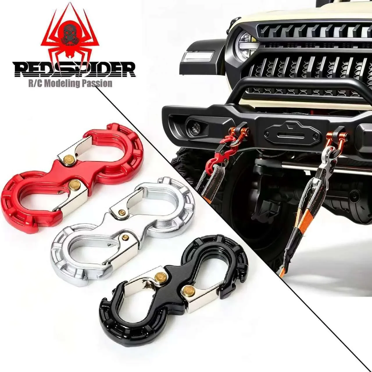 Crochet de remorquage et de sauvetage en métal pour voiture RC Crawler 1/10 Trxs TRX4 Axial SCX10, Pièces de mise à niveau