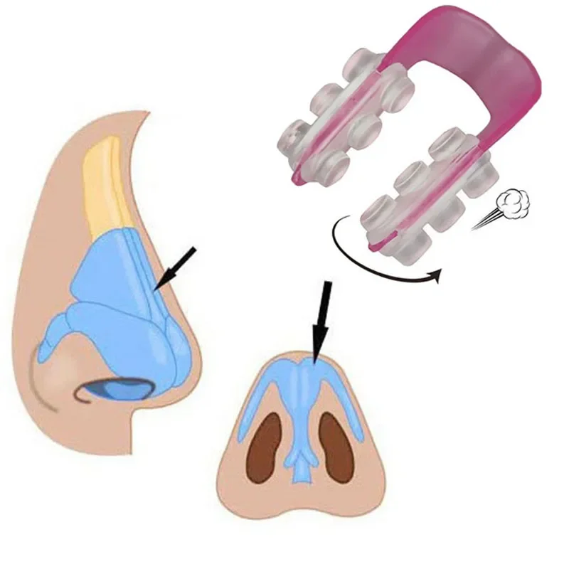 Plastic Nose Clip Pink U Type Nose Bridge Clips Beauty Nose Correction Tool 1pcs