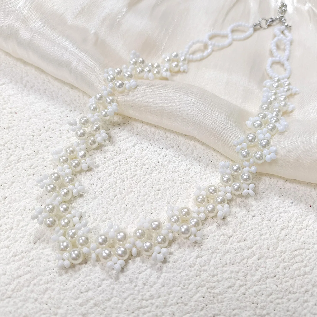 2024 design imitation pearl women's necklace French romantic sweet Lolita collarbone necklace Harajuku fashion jewelry