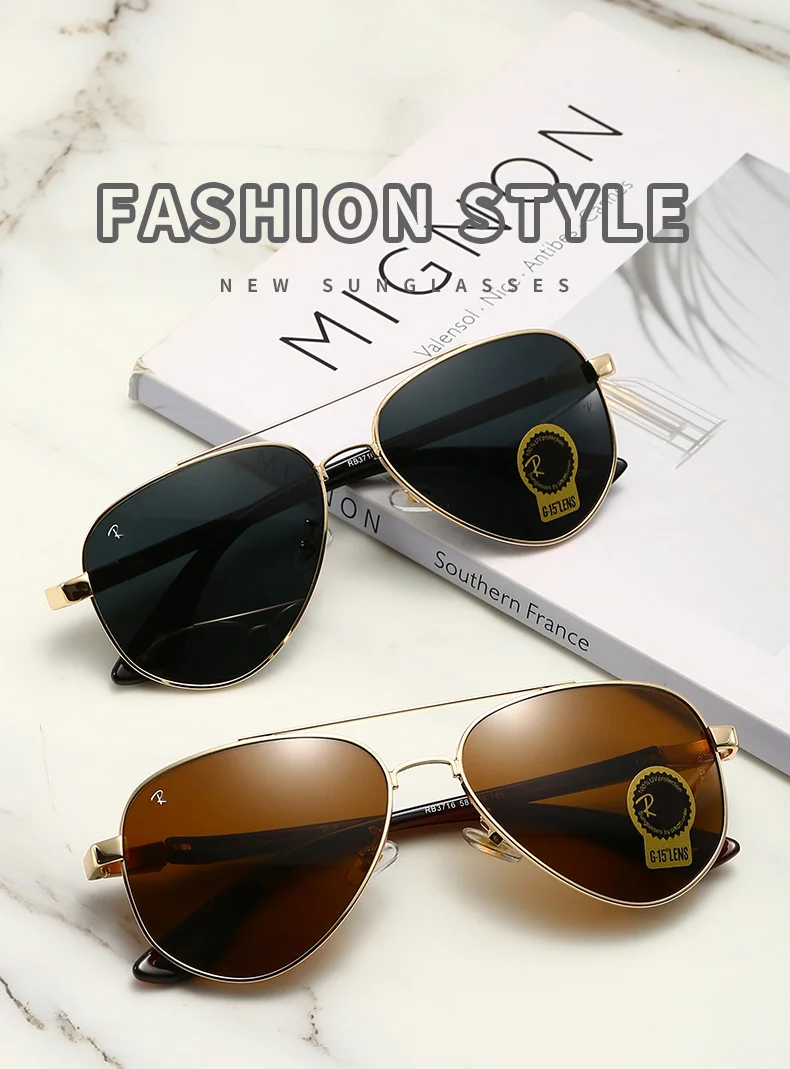 

Солнцезащитные очки Classic Aviator 3716 с поляризацией, для мужчин и женщин, с двойной металлической оправой, защита от УФ400, для вождения, ретро-стиль, линзы G-15.