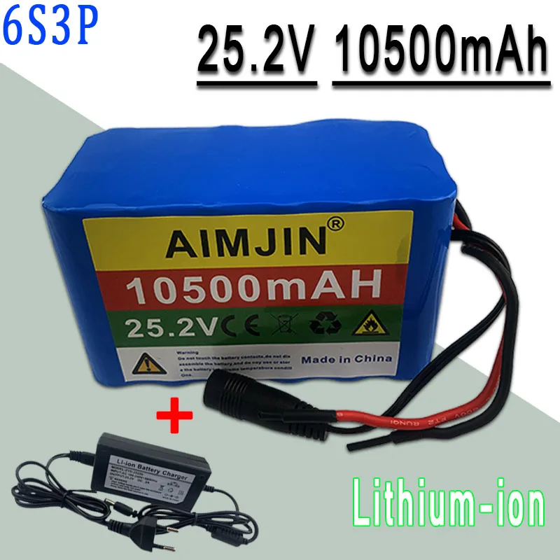 

6S3P 25.2V 10500mAh 18650 Lithium Batterie Pack Protection Rechargeable battery + Chargeur