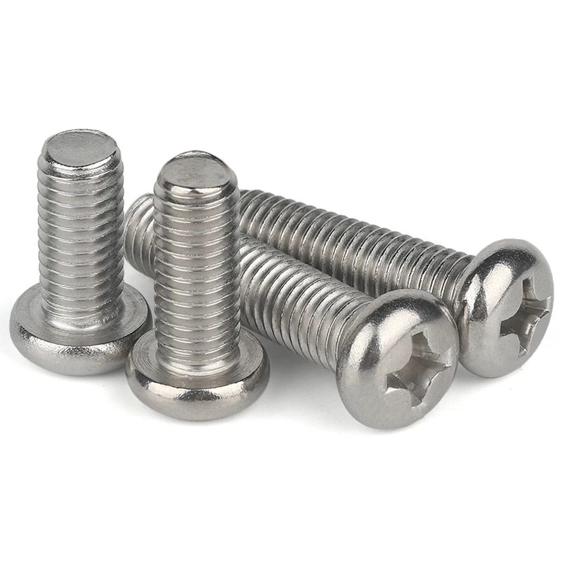 M1/M1.2/M1.4/M1.6/M2/M2.5/M3/M3.5/M4/M5/M6M/8/M10 Phillips round head screws 304 stainless steel 50-2pcs