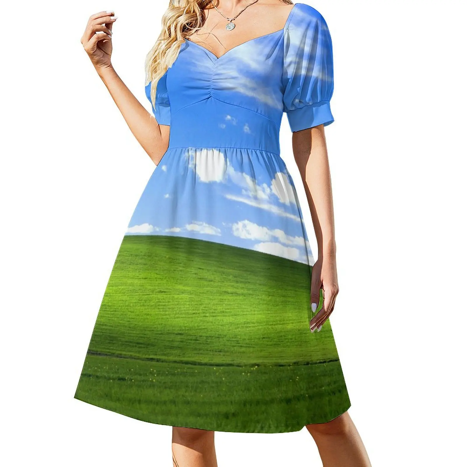 

Windows XP Wallpaper Short-Sleeved Dress long sleeve dresses beach outfits for women prom dresses 2025