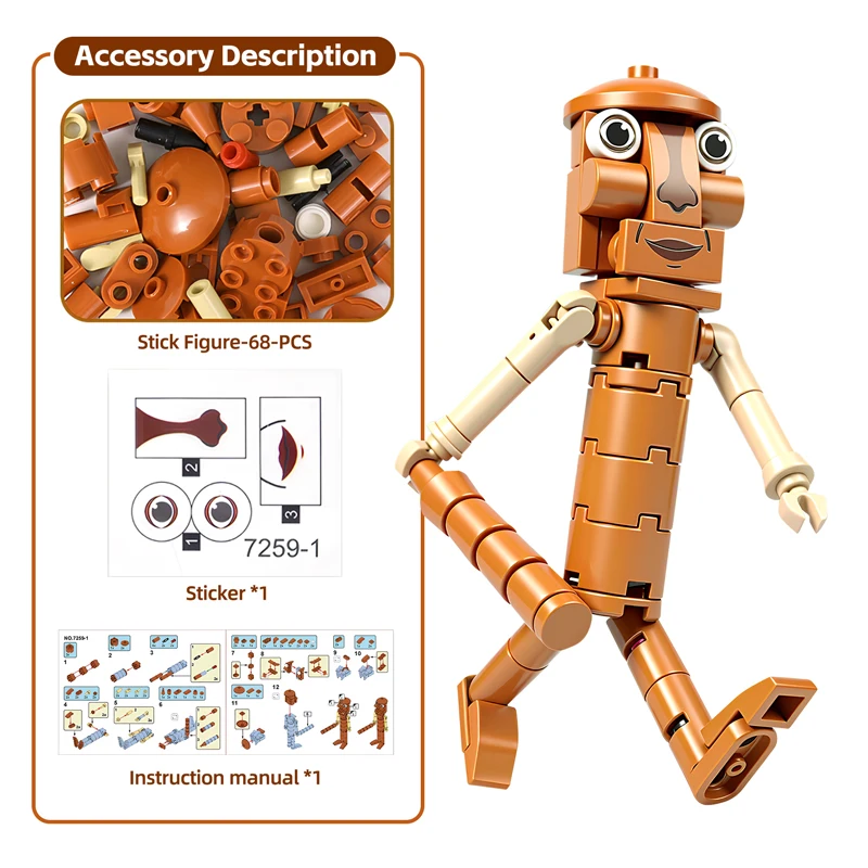 Tung Tung Sahur ‌   Jouet de bloc de figurine Tralalero Tralala ‌   LiriLi Larlla ‌   Figurines d'animaux cerveau italien, blocs de construction, cadeau