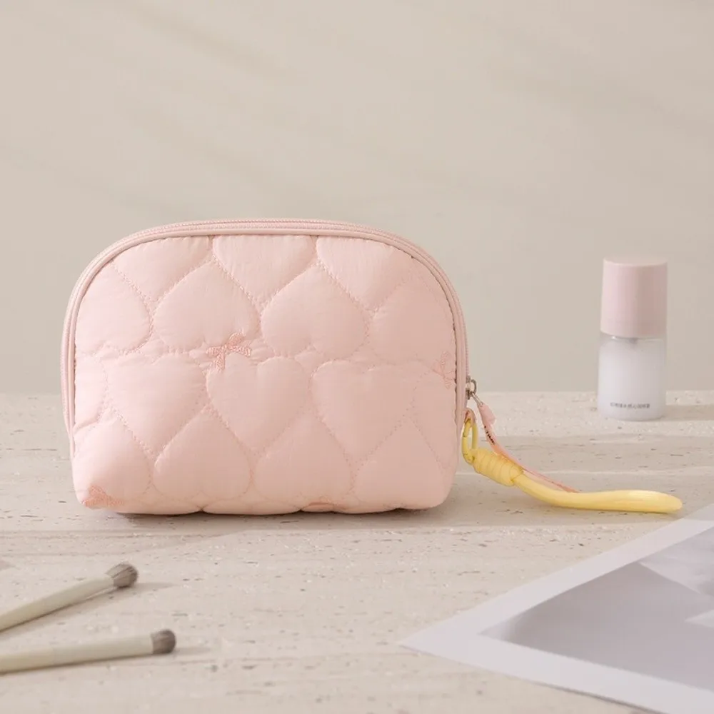Cute Large Capacity Quilted Cosmetic Bag Zipper Closure Candy Color Storage Bag Ultralight Portable Women Clutch Pouch For Women