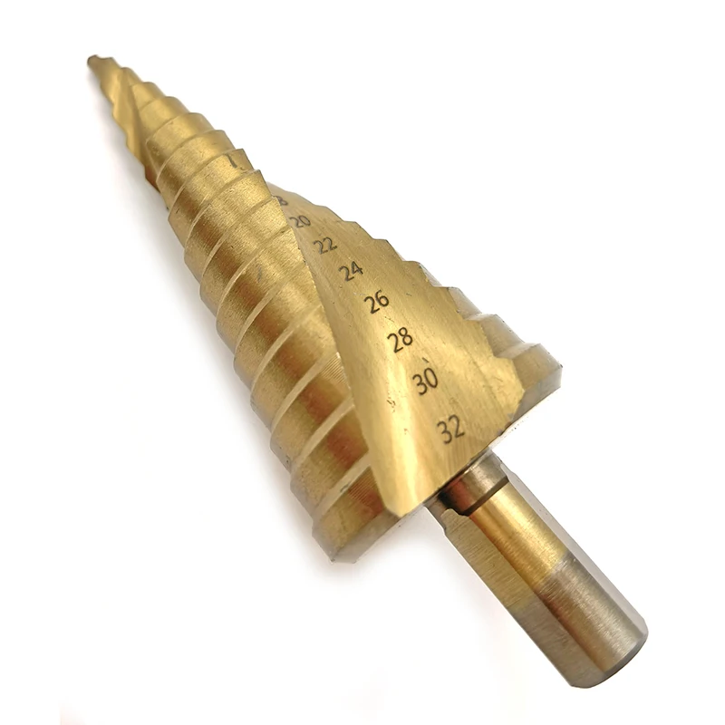 6 sztuk 4-12mm 4-20mm 4-32mm HSS wiertło tytanowe Bit elektronarzędzia wiertnicze metalowe spiralne stal szybkotnąca drewna Hole Cutter wiertło stożkowe