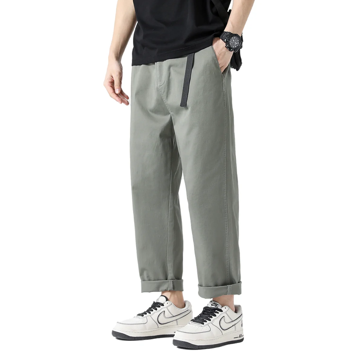 

Men's Trendy Chino Pants Spring Summer Pure Cotton Breathable Straight Trousers Versatile Wardrobe Essential for Casual Wear