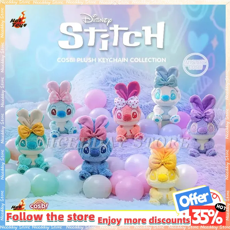 

100% Genuine Hot Toys Candy Stitch COSBI Plush Blind Box Kawaii Keychain Collection Ornament Cute Doll Hanging Item Gift Toy New