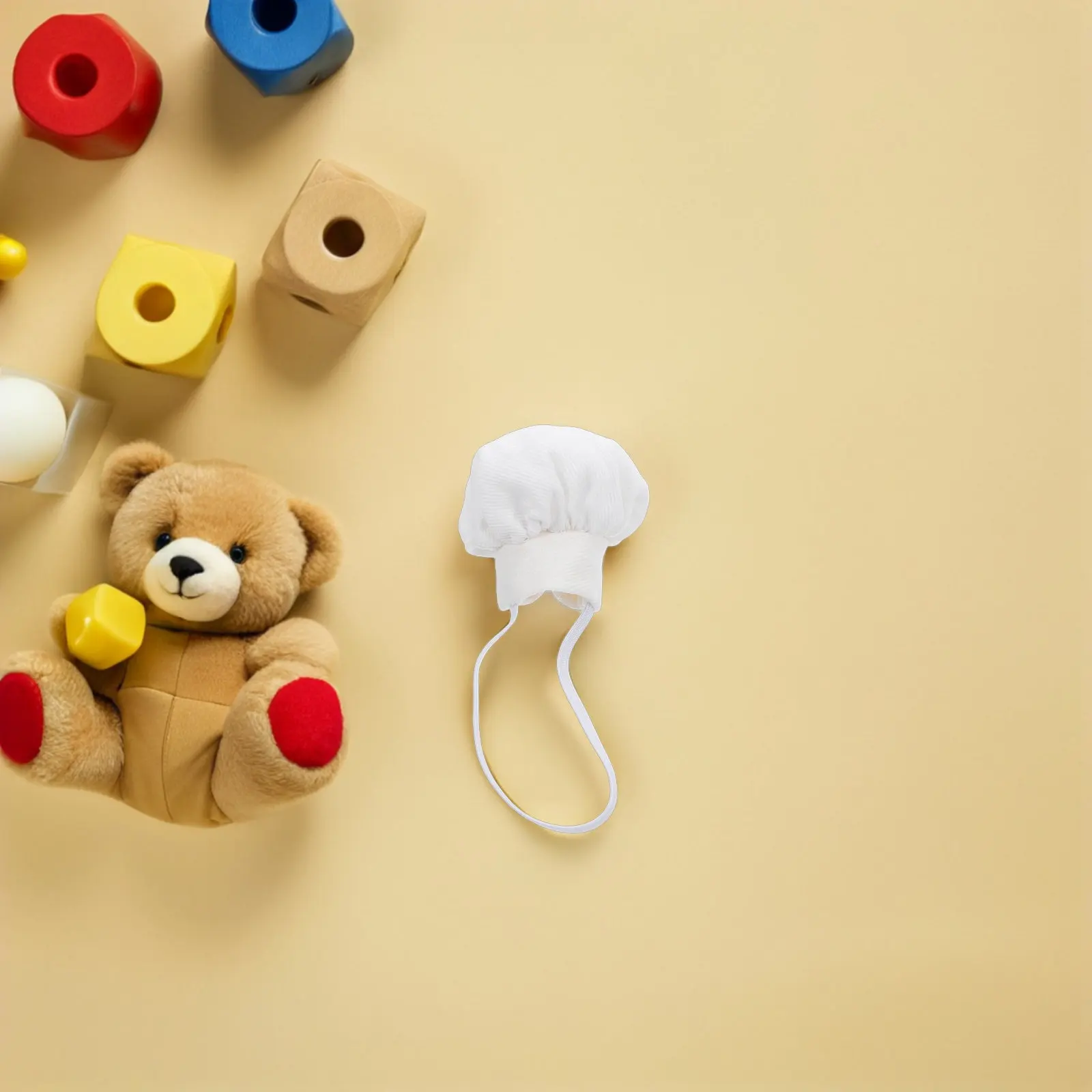 

2Pcs Hat Mini Kitchen Cooking Cap Soft Material Elastic Band 10-15Cm Stuffed Animal Dress Up Kitchen Mini Cooking Hat