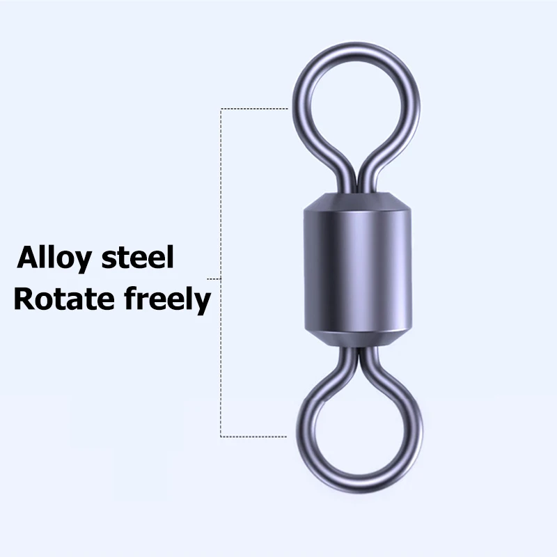 20/50/100pcs Stainless Steel Fishing Swivel Connector Solid Ring Connector Snap Fishhook Sea Fishing Accessories