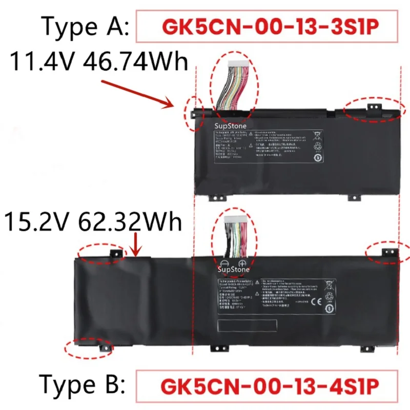 Imagem -06 - Supstone Gk5cn03133s1p-0 4s1p Bateria do Portátil para Mechrevo X6805 X6807 Gk5cn5z Gk7cn6s Gk6z5cnx8ti Z2t90-t3pf117-bz7m-kp7g