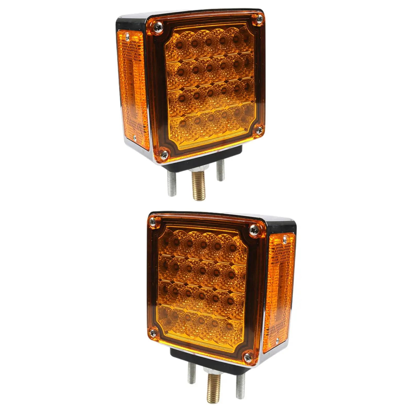 

2x 60 LED Square Pedestal Lights Versatile Amber and Red Side Marker Lights