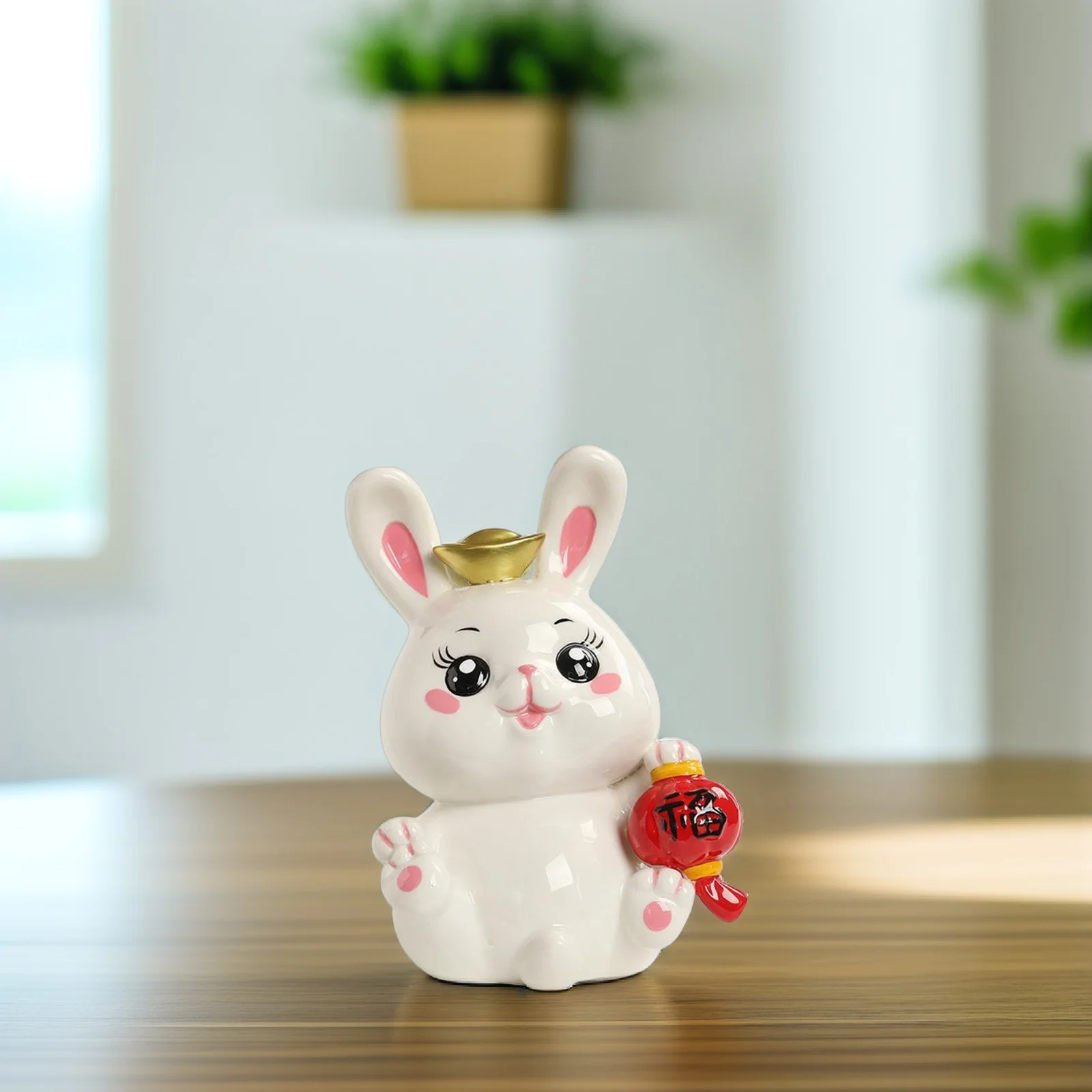 حصالة على شكل أرنب سيراميك للأطفال، حاوية عملات معدنية متينة لغرفة النوم وغرفة المعيشة، وعاء توفير وعاء المال المزخرف، بنك العملات المعدنية الكرتونية