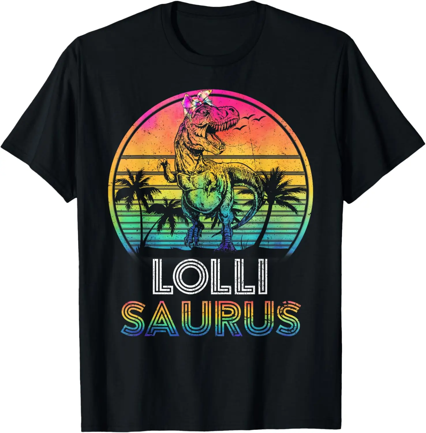 Lollisaurus Dinosaur Lolli Saurus Family Matching Tie Dye T-Shirt