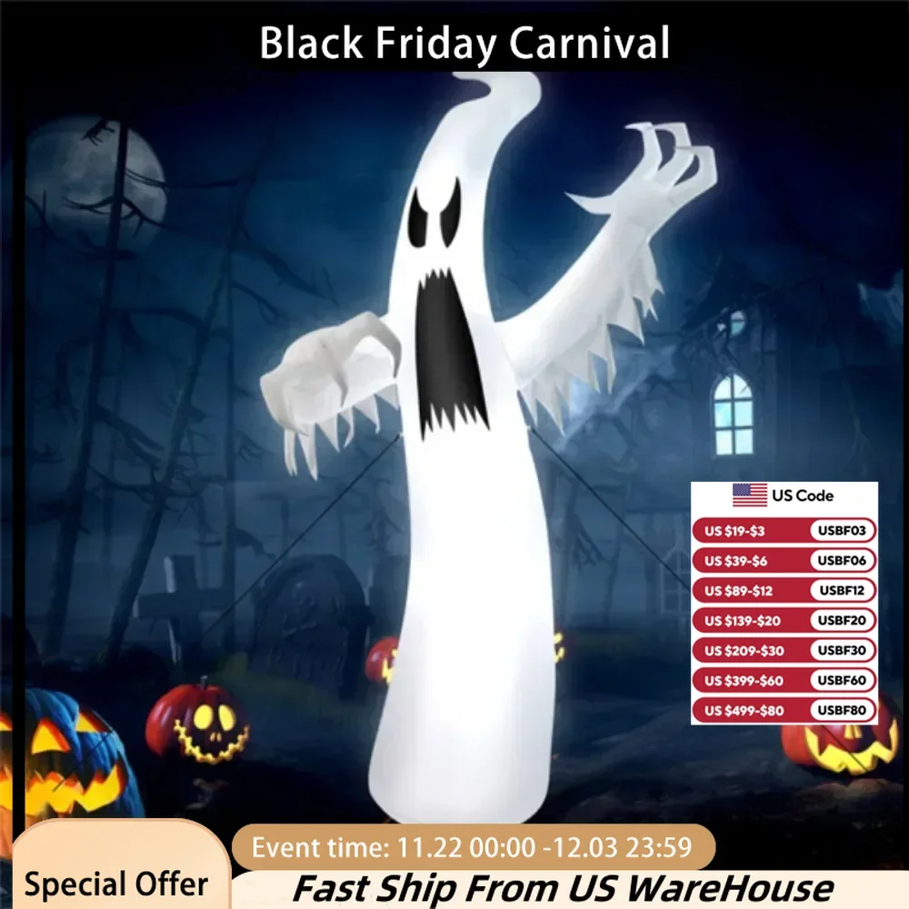 12 Feet Halloween Inflatable Ghost Decoration