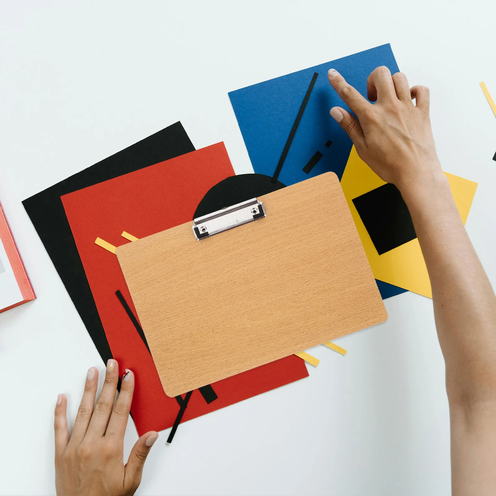 

A4 Density Board Clipboard Heavy Duty Writing Pad Smooth Surface Metal Clip Kitchen Layout Clipboard File Clips Writing