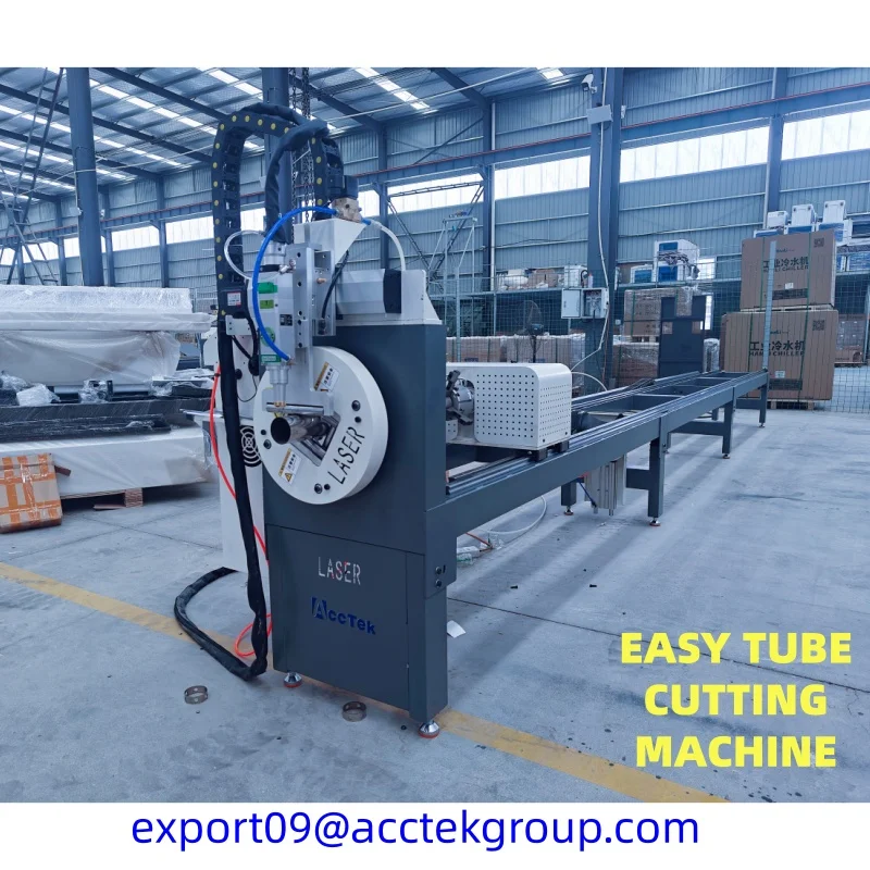 Easy Operate Laser Round Square Metal Pipe Cutting Machine Steel Iron Tube Engraving Automatic CNC Machine 1.5kw