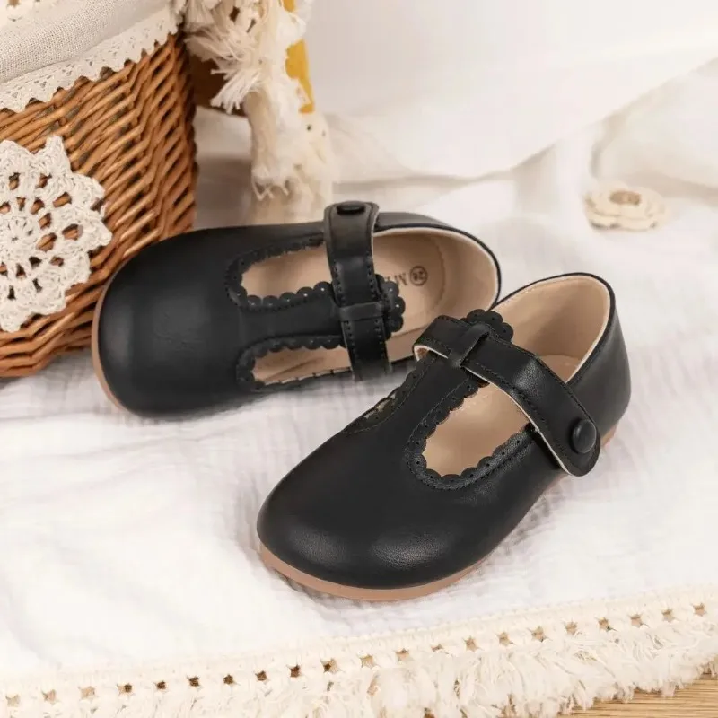 Picture 3: New Girl  Dress Shoes Ballet Flats for Kids Girl Party School Shoes Flower side Princess Shoes  for girls Mary Jane