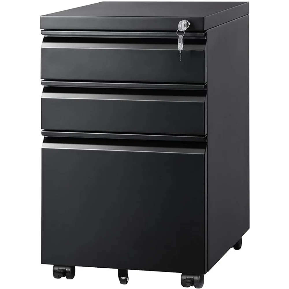 

Home office 3 drawer mobile file cabinet, under the desk, fully assembled except for casters, letter/legal size