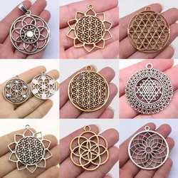 Bulk Charms For Jewelry Making Kit Pendant Diy Jewelry Accessories Large Flower Of Life Charms