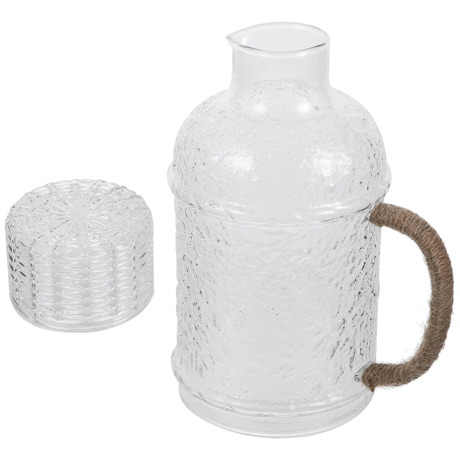 

Large-capacity Water Storage Container Glass Pitcher with Lid Refrigerator Bedside Table