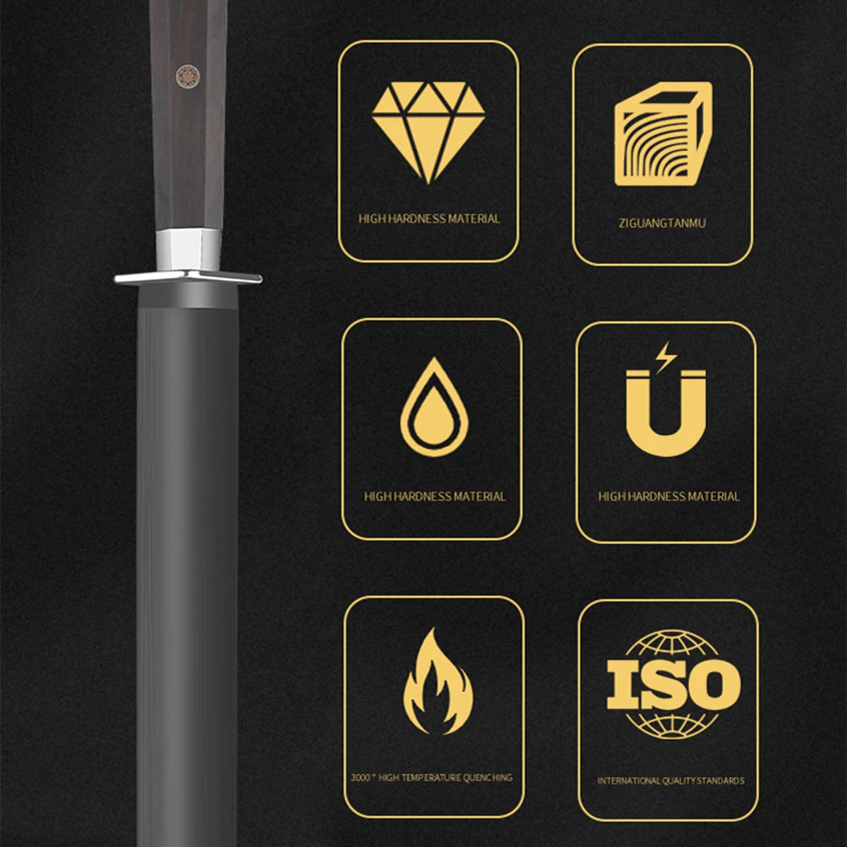 

10000 Wire Diameter Sharpening Stick,Quick & Easy Sharpening for Chefs & Home Use,Titanium Coating Tungsten Steel Abrasive Rods