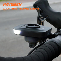 RAVEMEN FR160 FR300 Bike Daytime Riding Light Compatible with Garmin XOSS IGPSPORT GPS for Bike Safety Side Visibility Headlight