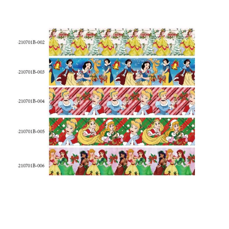 5Yards Disney Princess Grosgrain Christmas Decoration Ribbon for Holiday DIY Decoration