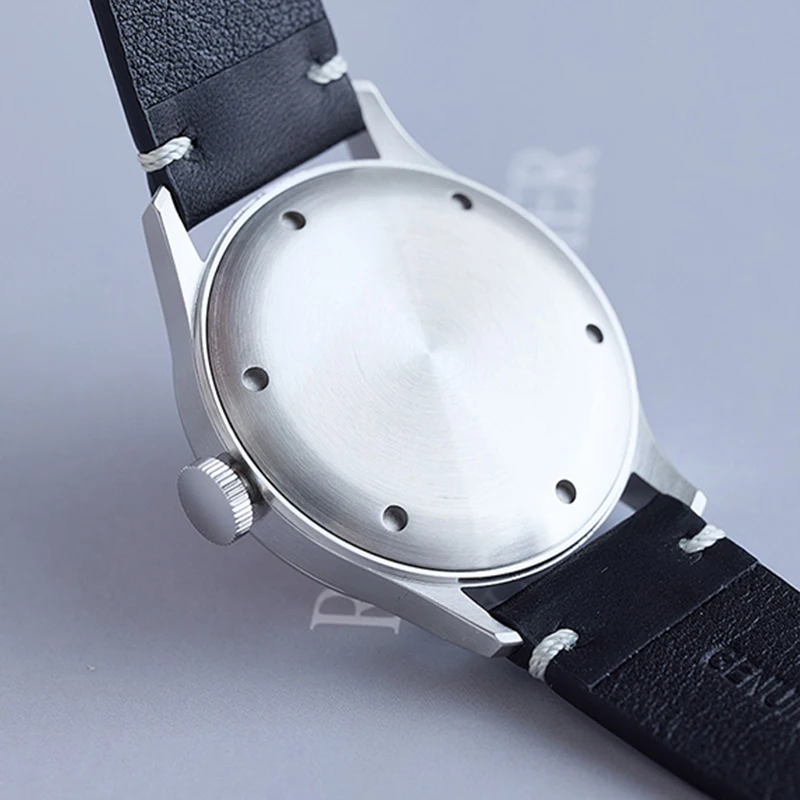 Milifortic Retro Watch Men ST17 Automatic Mechanical Movement 38mm Salmon Small Seconds Date Stainless Steel Retro Wristwatch - Image 5