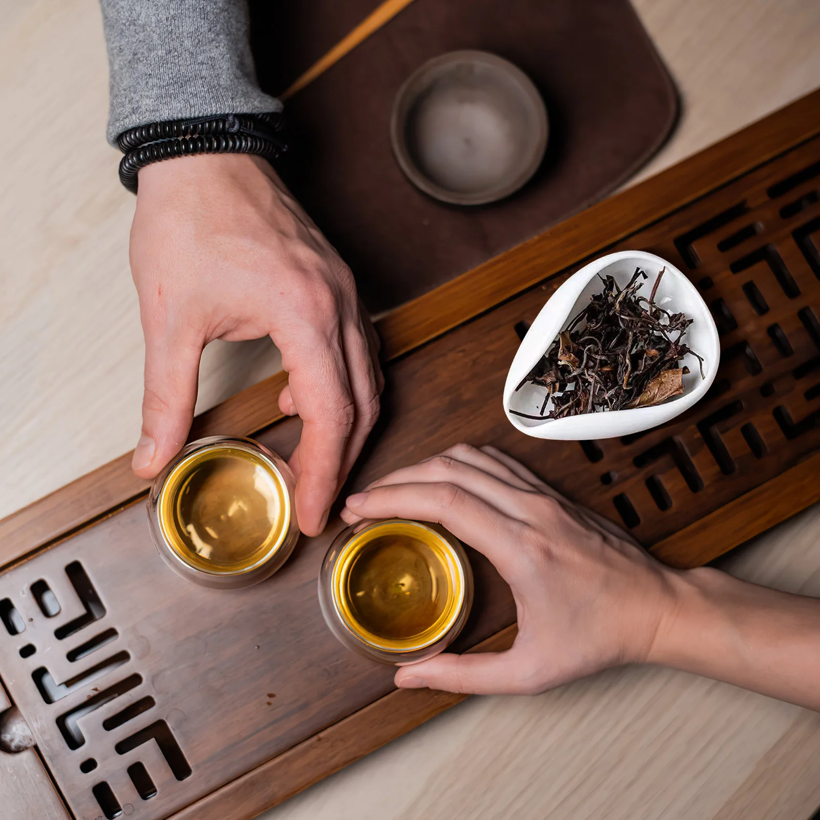 

1Set Premium Ceramic Tea Leaf Scoop Sturdy Tea Spoon for Office Teahouse Kitchen Coffee Bean Storage Plate Coffee Dosing Cup