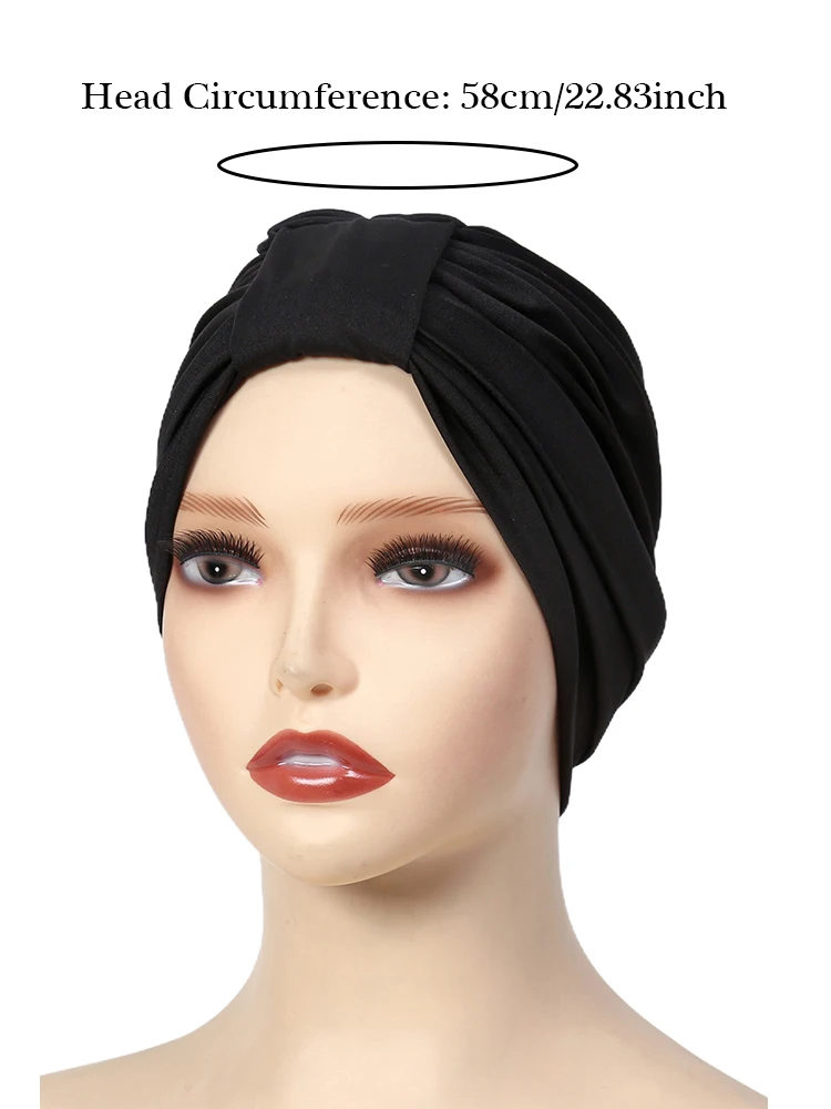 Solid Color Muslim Hijab Caps Women Wrap Head Ramadan Soft Elastic Ladies Turban Bonnet Fashion Headdress Wearable