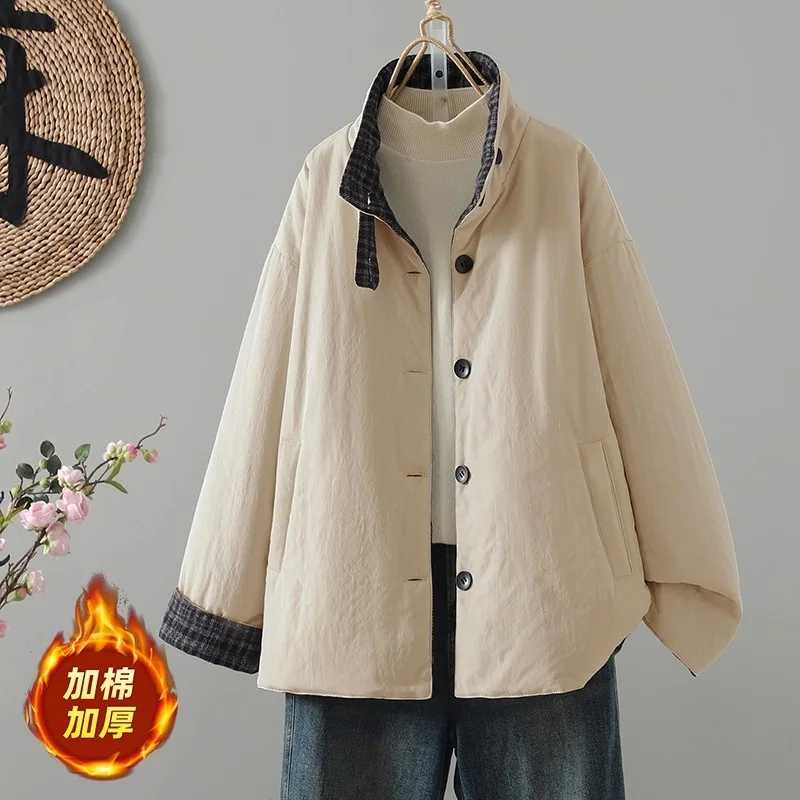 

Повседневные стеганые куртки женские новые осенне-зимние модные теплые утолщенные однобортные короткие хлопковые пальто w1605