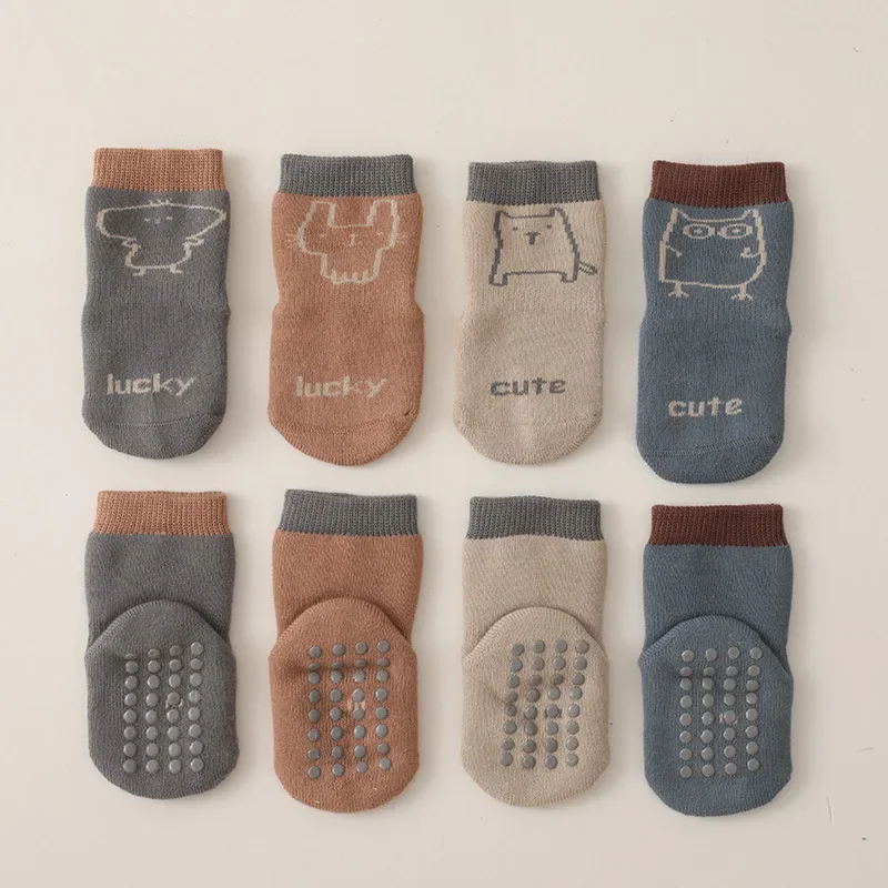 Newborns Cotton Baby Boy Socks Autumn and Winter New Thick Warm Children Baby Socks Silicone Non Slip Floor Toddler Socks