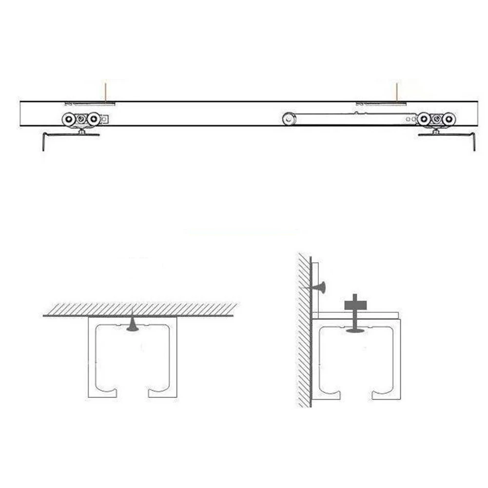 2pcs Sliding Door Roller Slide Doors Pulley 4 Wheels Bathroom Glass Door Hanging Wheels Rail Track Pulley Silent Nylon Hardware
