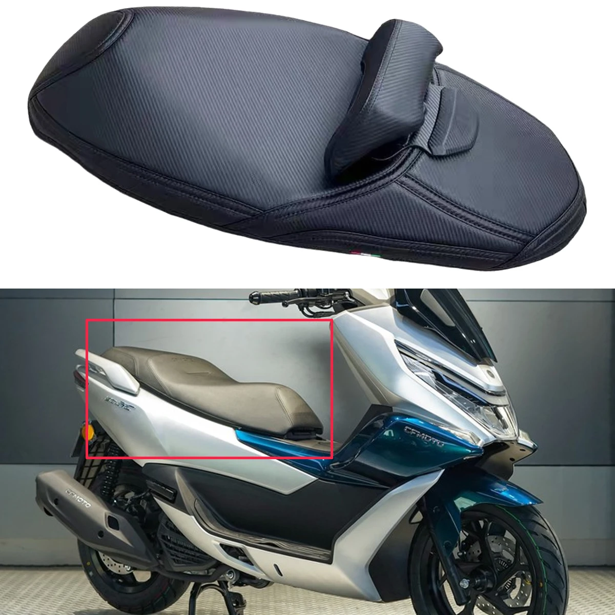 

Pedal Motorcycle seat cover breathable modification SC-150 lumbar fit for CFMOTO 150SC SC150 Waist height increase backrest