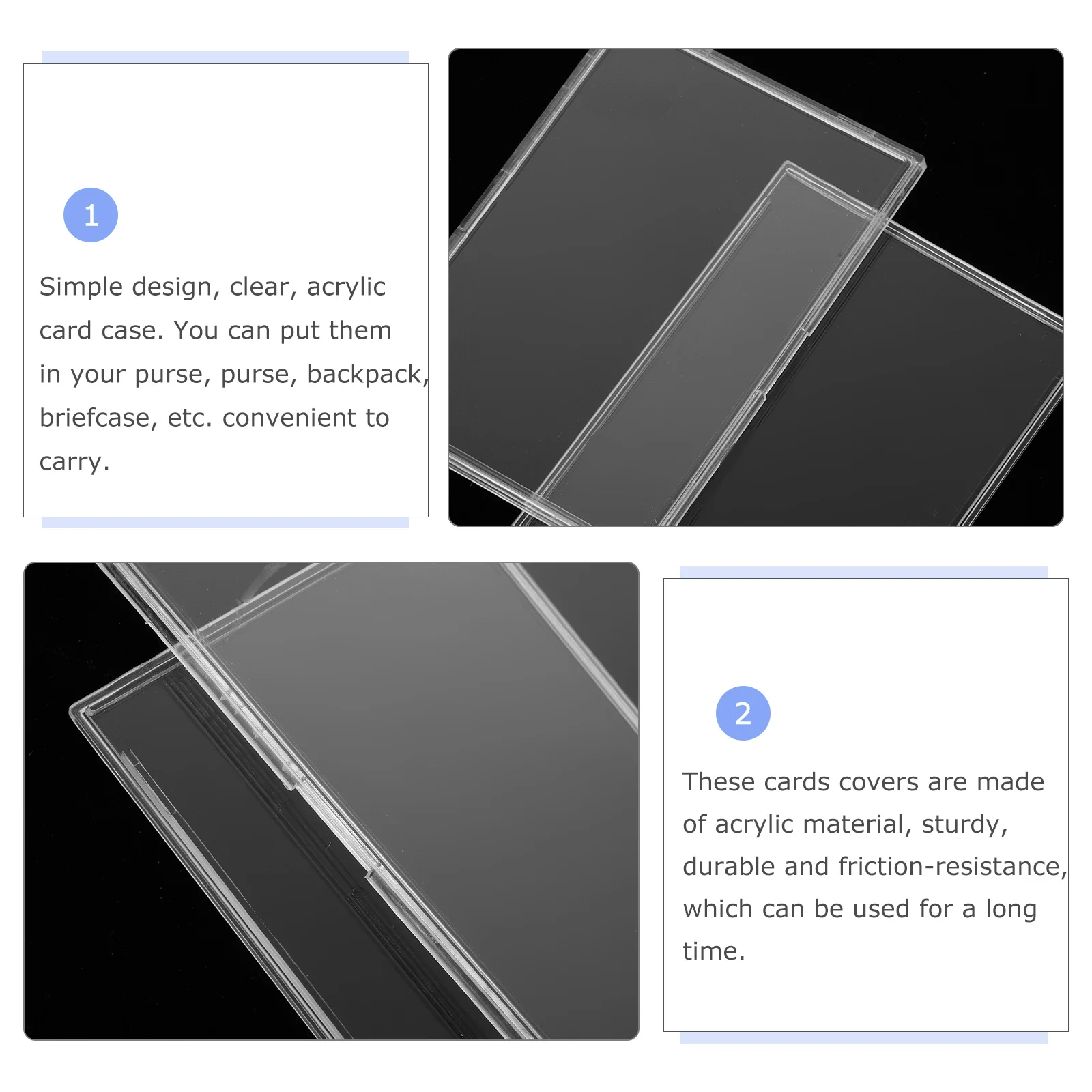 10 個のアクリルカードホルダークリアカードケースゲームトレーディングスポーツカード保護用再利用可能なディスプレイスタンドオーガナイザー