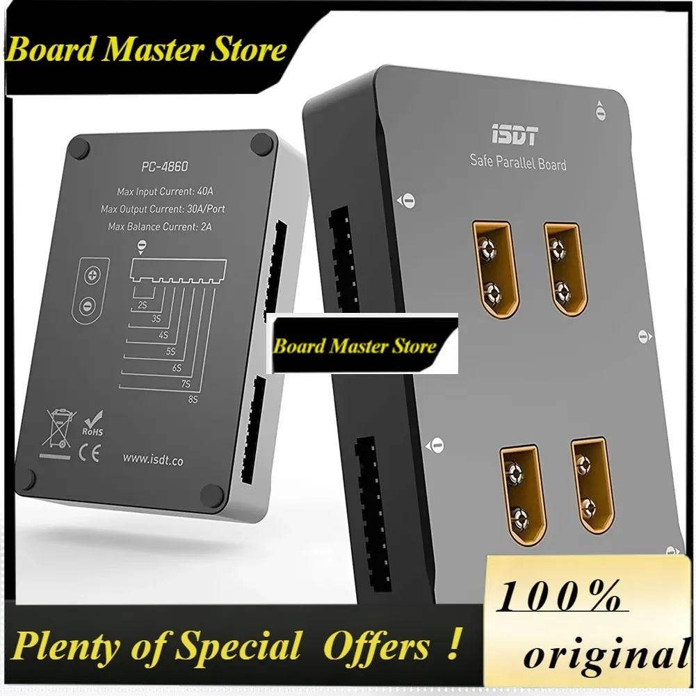 BoMsISDT PC-4860 1-8S Safe Parallel Board With XT60 Connectors CNC Cover Charging Board For RC Lipo Car Truck Airplane Drones To