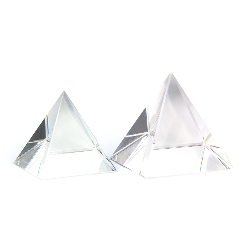 Crystal Pyramid Transparent Polyhedron Rainbow Glass Decoration Magic Desktop Home Ornaments pyramids home decor