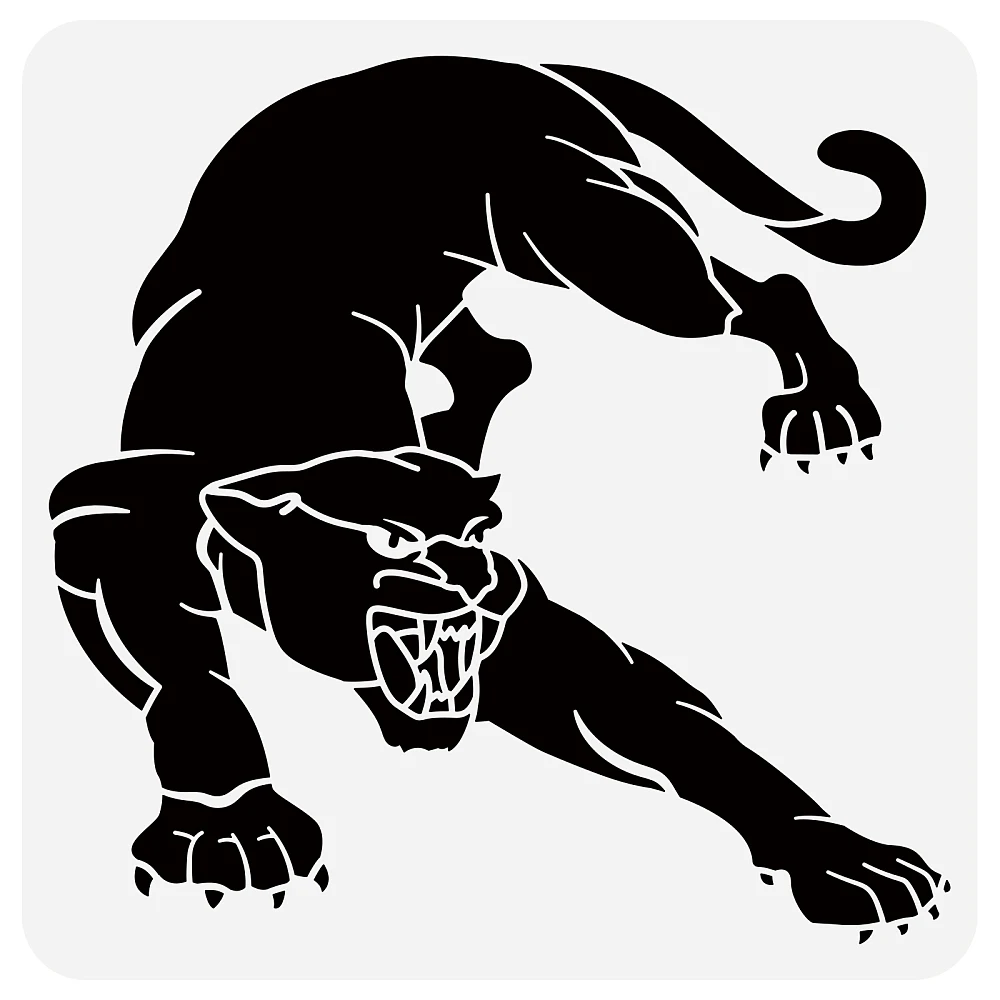 1 قطعة PET الجوف خارج رسم اللوحة الإستنسل لسجل القصاصات ألبوم صور ليوبارد 30x30 سنتيمتر