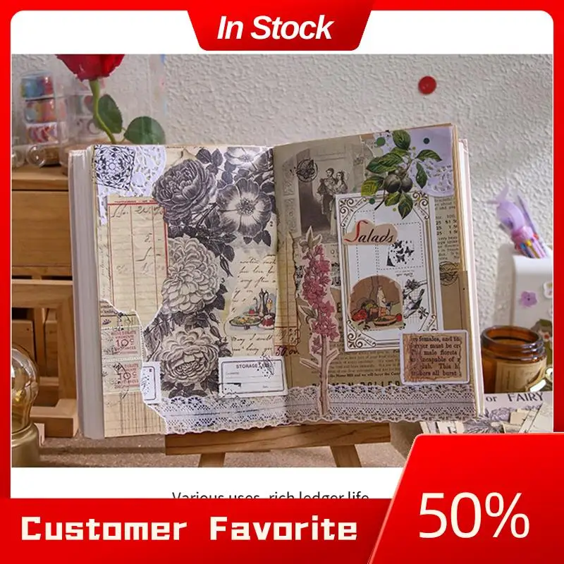 AT03 Top Retro Handbook Material Book DIY Base Material Package Retro Inspiration Series Retro Handbook Decorative Backing Paper